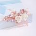 Missgrace Bride Wedding Crystal Pearl Leaf Rhinestones Hair Comb - Rose Gold Pink - Buy Online on SooperMarket.com