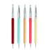 JASSINS 5PCS Nail Art Silicone Sculpture Pen, Dual Head Dotting Drawing Painting Pen Silicone Embossing Daub Brush Metal Tip Dotting Tools