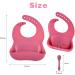 Vicloon 2PCS Silicone Baby Bib Set | Waterproof Baby Feeding Bibs with Fork Spoon | Adjustable & Easy to Clean | Unisex Toddler Bibs (Pink-Yellow) - Buy Online on SooperMarket.com