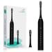 Electric toothbrush for adults with 6 speeds electric toothbrush waterproof electric toothbrush with 4 brush heads for adults and children black