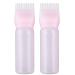 EHOTER 120Ml Applicator Bottle Hair Colour Brush Hair Oil Bottle with Graduated Brush Applicator Bottle Comb Root Comb Salon Hair Coloring Tool (2 Pack Pink)