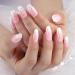 VATOCU Short Pink French Flame Coffin Press-On Nails - 24 Shiny Ballerina Nail Tips for Women & Girls - Buy Online on SooperMarket.com