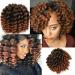 Jumpy Wand Curl Bouncy Crochet Hair Extensions 8 Inch 22 Strands (1B/30 Black to Brown)