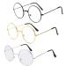 Spydge 3 pair metal frame round glasses retro metal frame round glasses metal metal glasses frame decorative flax glass glasses for man dress