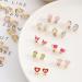 24 Pairs Mixed Color Clip-on Earrings Set - Animals, Heart, Flowers, Mushroom Design for Ladies - Painless Non-perforated Earrings - Buy Online on SooperMarket.com