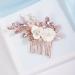 Missgrace Bride Wedding Crystal Pearl Leaf Rhinestones Hair Comb - Rose Gold Pink - Buy Online on SooperMarket.com