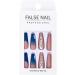 Brishow Coffin Rhinestone Press on Nails French Long Stick on Nails Ballerina Acrylic Fake Nails - Blue 24 Piece Set - Buy Online on SooperMarket.com