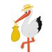 Theolino Storch Birth - Premium 150 cm Wooden Stork - Double-Sided Print - Unique Baby Gift for Birth - Perfect for Boys & Girls - Buy Online on SooperMarket.com
