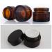3 PCS Brown Glass Refillable Cosmetic Jars | Empty Face Cream & Lip Balm Containers (30 ml) - International Shipping Available - Buy Online on SooperMarket.com