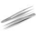 Professional set of plucking tweezers pointed tweezers 2-piece splinter tweezers made of stainless steel