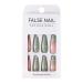 Brishow Coffin Artificial Nails - Long Pink Green Bellarina Acrylic Press-On Nails - 24pcs for Women & Girls | International Shipping - Buy Online on SooperMarket.com