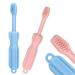 CLdy baby biting toys 2 pieces of children's toothbrush toothing aid bite ring made of silicone BPA-free stimulating and massaging wound gums baby toys from 3 months blue pink