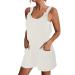 WILLBEST Women's Low Cut Sleeveless Jumpsuits Bohemian Off The Shoulder Straps Bib Long Pants Rompers Overalls with Pockets 2948-oyvsw-white-d 5XL