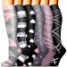 COOLOVER Copper Compression Socks - Compression Socks Women and Men - Best for Circulation, Medical, Running, Athletic, Nurse, Travel 03 Black/Red/Black/Gray/Red/Black Large-X-Large