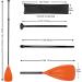 LBW SUP Paddle 3 Piece Stand Up Paddleboard Paddles - Adjustable Double Holes Lock, Sturdy & Ergonomic Design for Surfing Beginners - Orange - Buy Online on SooperMarket.com