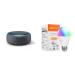 Echo Dot (3rd Gen) Charcoal | with Amazon Basics Smart Color Bulb