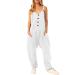 WILLBEST Womens Wrap Sleeveless Jumpsuits Playsuit Smocked Straps Fit And Flare Long Pant Jumper Rompers with Pockets 4022-oyvsw-white-3 S