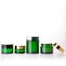 Zeoabsy 12-Piece 20ml Green Glass Cream Jar Set with Black Screw Caps & Spatulas | Ideal for Gels & Creams - International Shipping Available - Buy Online on SooperMarket.com