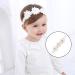 Leeq Baby Girls Bangs - 4Pcs Pearl Flowers Headband for Newborn & Toddlers | Cute Elastic Hair Accessories Gift for Photography (Pink/White) - Buy Online on SooperMarket.com