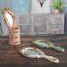 Vintage Handheld Makeup Mirror with Crafted Rose Design - Pink Princess Beauty Vanity Mirror - Buy Online on SooperMarket.com