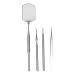 Eyelash-Art tool set stainless steel mirror eyelash-tone buyer stick extension tweezers pickup sticks eyelash-art tool set for professional salons (silver)