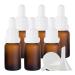 Zeoabsy 6 pieces 15 ml frosted brown las pipette bottle with white originality lock pipette ring empty clear glass bottle glass pipette drip bottles for essential oils aromatherapy 15ml brown