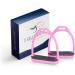 Equinate Stirrups Midway 10cm Pink - Anti-Slip Rubber Tread for Adults & Children - Set of 2 - International Shipping Available - Buy Online on SooperMarket.com