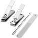 Econtal Nail Clippers Set of 4 Small Slanted with Nail File Cuticle Remover Pusher & Clippers Pliers | Best Quality Manicure Tools for Perfect Nails - Buy Online on SooperMarket.com
