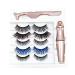 Pyatofly 5 Pairs of Mixed Style Color Magnetic Eyelashes Waterproof Eyeliner Tweezers Set Thick Magnetic Eyelashes