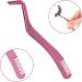 Eyelash Applicator Tool - 2 in 1 Double Ended Lash Tweezers with Comb, Curved Nipper - Pink - Buy Online on SooperMarket.com