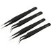 Premium Stainless Steel Tweezers Set - 4 Precision Polishing Antistatic Tweezers for Beauty & Personal Care - Buy Online on SooperMarket.com