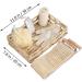 PLAFOPE 3-Piece Bath Flower Set with Rectangular Basket and Body Scrubber - Body Cleaning Kit with Loofah - 30x20cmx3pcs - Buy Online on SooperMarket.com