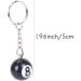Aboiledy 2 Pieces Billiard Ball Keychain Creative Black 8 Ball Key Ring for Happiness | 25mm Plastic Keychain for Pool Enthusiasts - Buy Online on SooperMarket.com