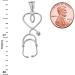 Fine 10k White Gold Heart-Shaped Stethoscope Pendant | International Shipping Available - Buy Online on SooperMarket.com