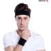 BEACE Sweatbands - Moisture Wicking Headband for Tennis, Basketball, Running - Unisex Sports Sweatband in Black/White/Gray - Buy Online on SooperMarket.com