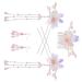 OSALADI 1 Set Hairpin Earring Set Flower Tassel Hairpins Dangle Earrings Flower Pearl Side Comb Dangle Rhinestone Earrings Floral Headpiece Flower Tassel Hair Fork Sweet China Miss Alloy