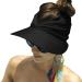 Mukeyo Women Sun Visor Hat Wide Brim Summer UV Protection Visors Packable Ponytail Beach Cap Black