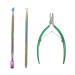 Cuticle Nipper Cuticle Pusher Cuticle Cutter for Precise Dead Skin Remover Pedicure Manicure Nail Art Tools Durable Cuticle Scissors Stainless Steel Rainbow