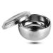 Natudeco men's wet shave soap shell silver metal shaving shell with lid for men wet shaving - perfect for shaving of soap cream foam