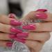 Dark Rose Pink Coffin False Nail Tips - 24pcs Glossy Acrylic Press On UV Fake Nails | Salon-Quality Full Cover with Glue Sticker | L5578 - Buy Online on SooperMarket.com