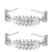 Goddess hair ripe 2 pcs gold leaf headband silver leaf headband leaves headband wedding tiara gold hair tires bride hair crown tiara hair straps for party bridal bridal boy girls silver