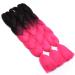 Tess Braids Extensions 60 cm - Jumbo KanCalon Ombre Hair Braids (Black/Pink) | 100g Bundle for Single-Laid Box Braids - Buy Online on SooperMarket.com
