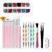 Desikixudy 23 Piece Set Acrylic Set UV Gel Nail Polish Painting Brushes Dotting Pen Kit Manicure Clean Brush Tool