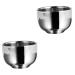 Beavorty 2 STK impact bowl tools for men soap container rabbit ears shaving shell bubble bowl for the home shaving simply container shaving foam shave man stainless steel 7.3x5cmx2pcs silverx2stk