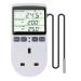Lotvic Digital Temperature Controller Thermostat Plug Socket Backlight LCD Screen Heating Cooling Temperature Switch Heating Cooling Timer for Homebrew Greenhouse Reptile Terrarium Home (UK Plug)