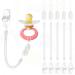 Vicloon Baby Dummy Clips 5 Pcs - BPA Free Soother Pacifier Chain Holder for Boys and Girls - Transparent Teether Toy Holder - Buy Online on SooperMarket.com