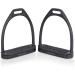 Equinate Stirrups Midway 10cm Black Matt - Anti-Slip Rubber Tread for Adults & Children - Set of 2 - International Shipping Available - Buy Online on SooperMarket.com