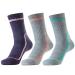 SOLAX Merino Wool Hiking & Walking Socks for Women Crew Trekking, Outdoor, Cushioned, Breathable 3 Pack Asst131 Medium