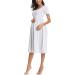Love2Mi Short-Sleeve Maternity Dress XL - White Grey Stripe | Casual A-Line Midi Pregnant Dress - Buy Online on SooperMarket.com