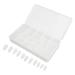 Half Frosted Fake Nail 550 False Nails Carve Free Grinding Long Fake Nails Ultra Thin Lightweight for Nail Salon (Almond)